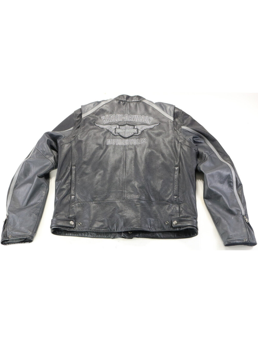harley davidson jacket M black leather Classic Cruiser vents armor liner eagle